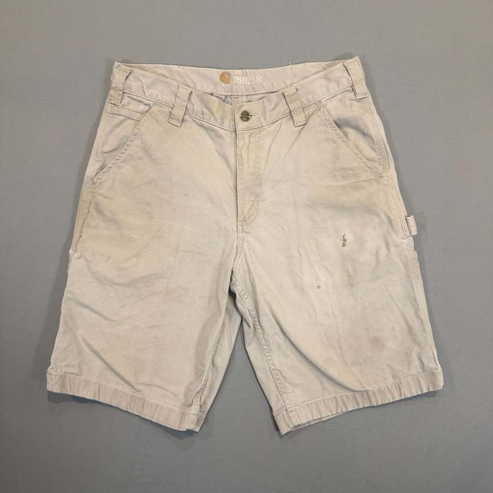 Carhartt Relaxed Fit Shorts Size 32 Tan Canvas Utility